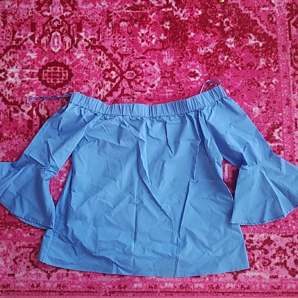 Cornflower blue off the shoulder top medium